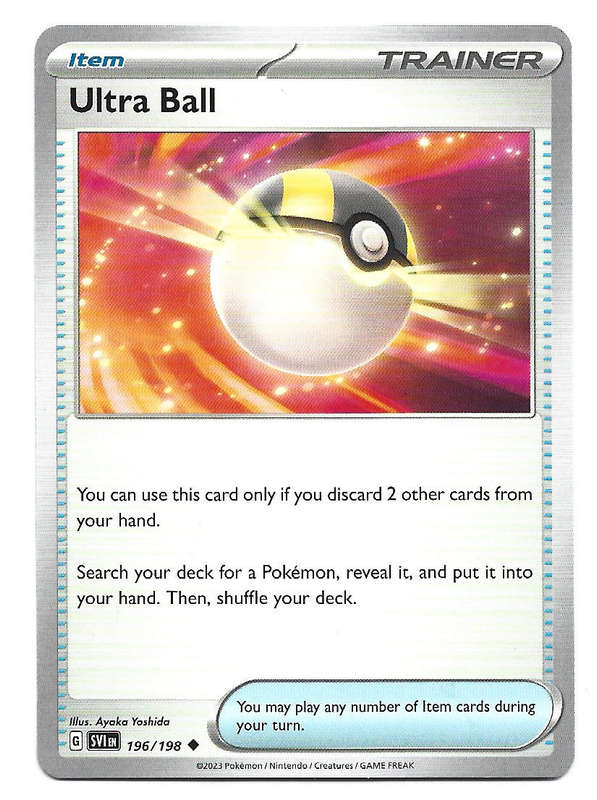 ULTRA BALL - COMMON  196/198  POKEMON TCG SCARLET & VIOLET TRADING CARD