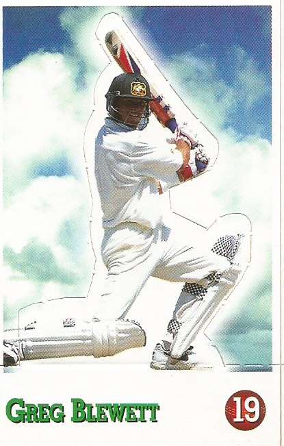 GREG BLEWETT - SELECT CRICKET 1997/98 STICKER COLLECTION - RARE "POP-UP" TRADING CARD 19