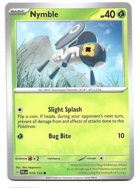 NYMBLE - COMMON  19/193 POKEMON TCG PALDEA EVOLVED TRADING CARD