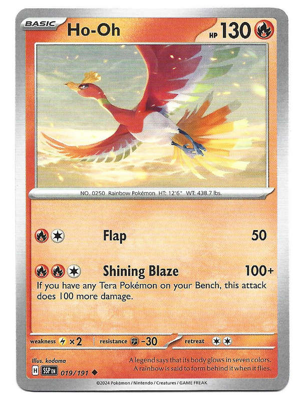 HO OH  - POKEMON TCG SURGING SPARKS  COMMON   19/191 TRADING CARD