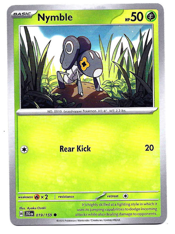 NYMBLE - REVERSE HOLO  19/159 POKEMON TCG JOURNEY TOGETHER TRADING CARD