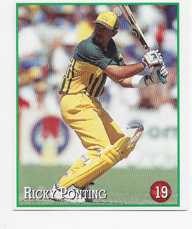 RICKY PONTING - 199798 SELECT CRICKET STICKER COLLECTION  - STICKER 19