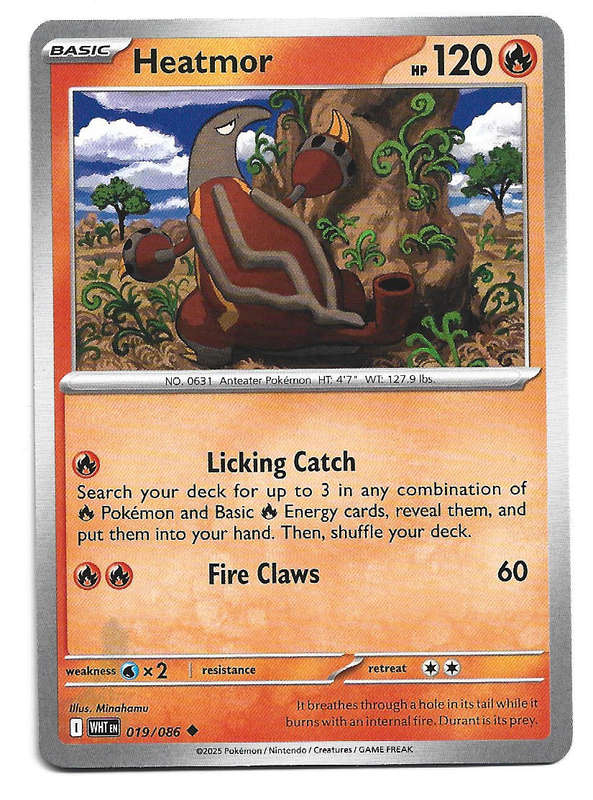 HEATMOR - UNCOMMON  19/86 POKEMON TCG WHITE FLARE TRADING CARD