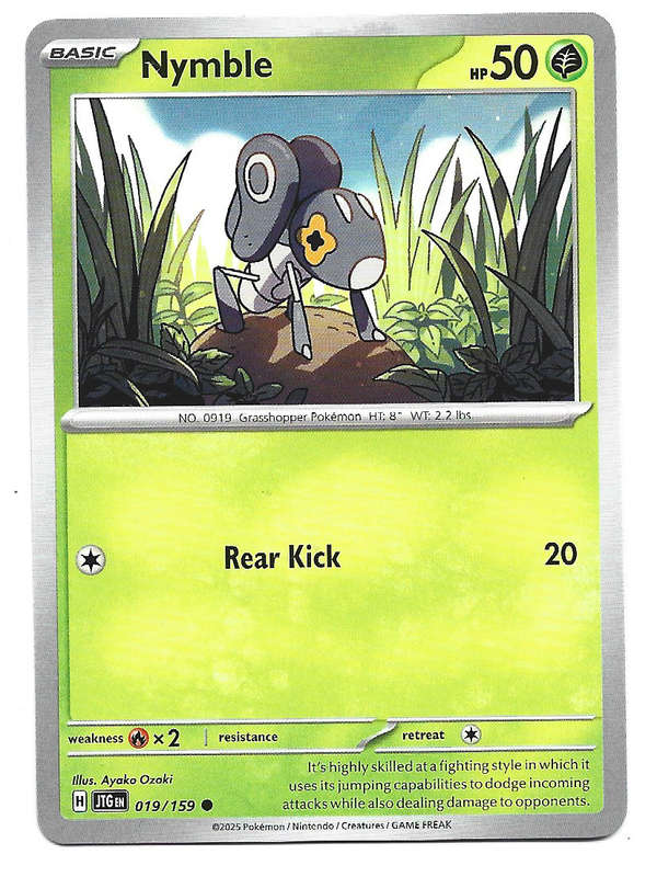 NYMBLE - COMMON  19/159 POKEMON TCG JOURNEY TOGETHER TRADING CARD