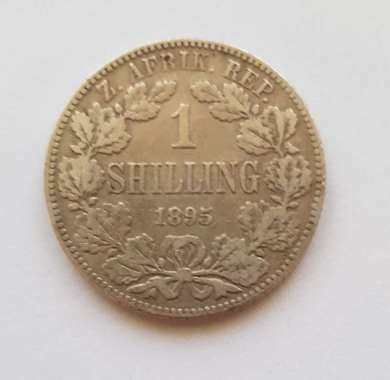 ZAR MINT - 1 Shilling .925 Sterling Silver 1895  Paul Kruger in Fine condition