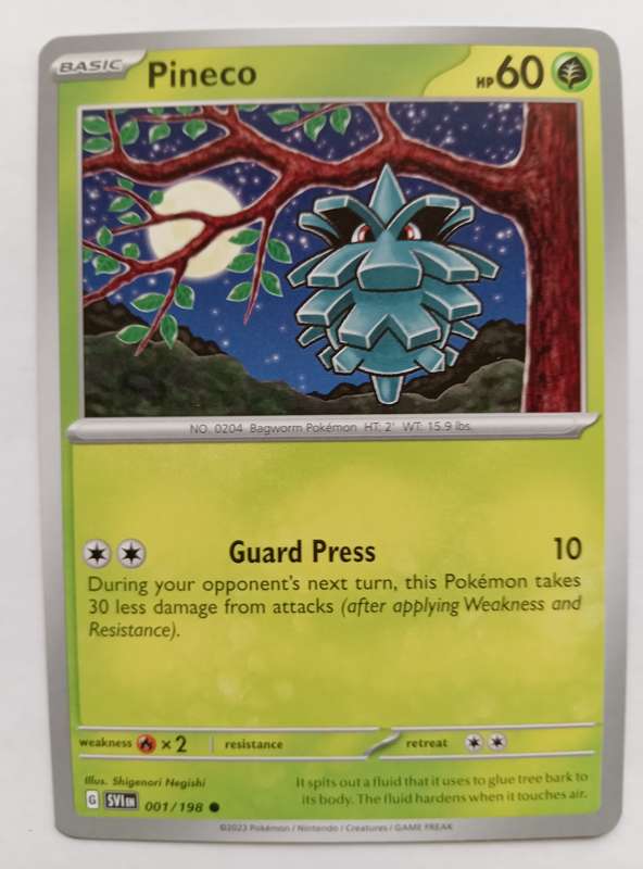 PINECO - POKEMON SCARLET & VIOLET 2023  - COMMON TRADING CARD 1/198 - MINT