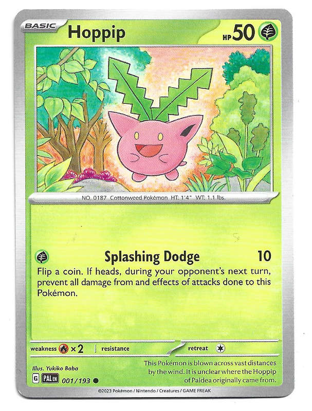 POKEMON CARD - HOPPIP  1/193 COMMON PALDEA EVOLVED 2023 TRADING CARD - MINT