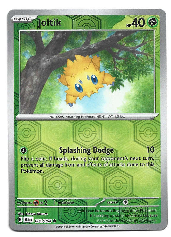 POKEMON CARD - JOLTIK  001/64 Reverse Holo Rare Shrouded Fable Trading Card - Mint