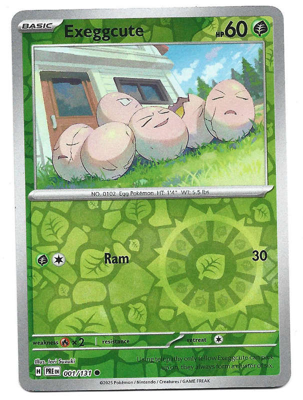 EXEGGCUTE  - REVERSE HOLO  1/131  POKEMON PRISMATIC EVOLUTIONS TRADING CARD