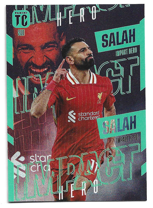 MOHAMED SALAH - PANINI `TOP CLASS` 2025 COLLECTION - FOIL IMPACT HERO TRADING CARD 200