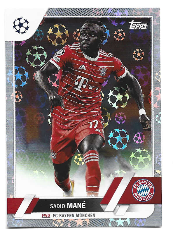 SADIO MANE - TOPPS UEFA Champ League 2023 - SILVER FOIL  TRADING CARD 200