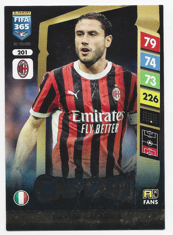 DAVID CALABRIA - PANINI FIFA 365 COLLECTION 2025 - FOIL "CAPTAIN" TRADING CARD 201