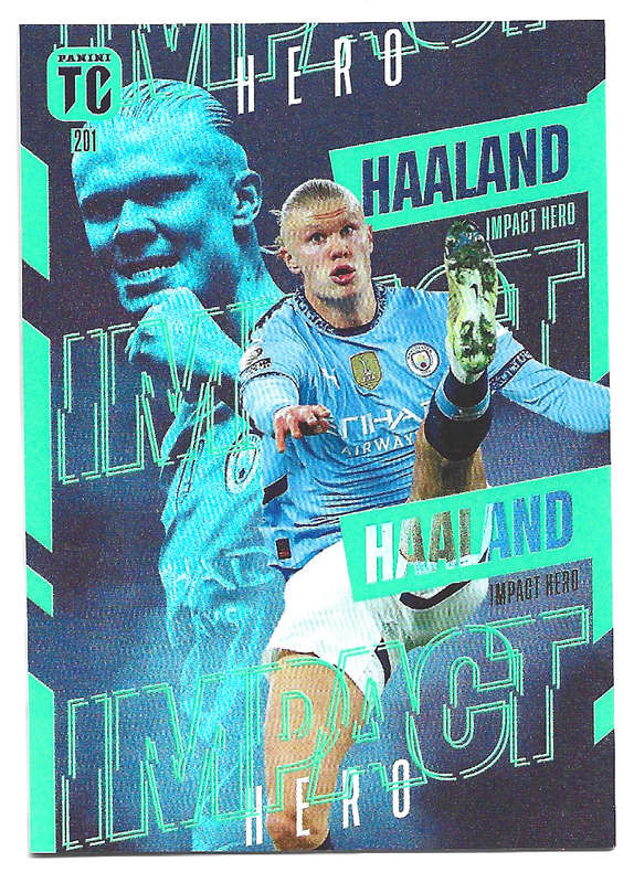 ERLING HAALAND - PANINI `TOP CLASS` 2025 COLLECTION - FOIL IMPACT HERO TRADING CARD 201