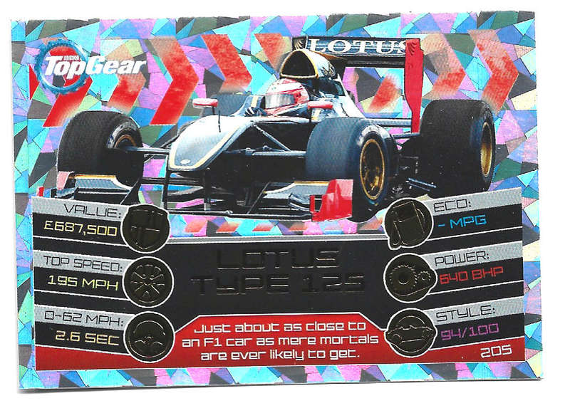 LOTUS TYPE 12S - TOPPS BBC TOP GEAR `TURBO ATTAX 2014/15 -S/RARE FOIL TRADING CARD 205