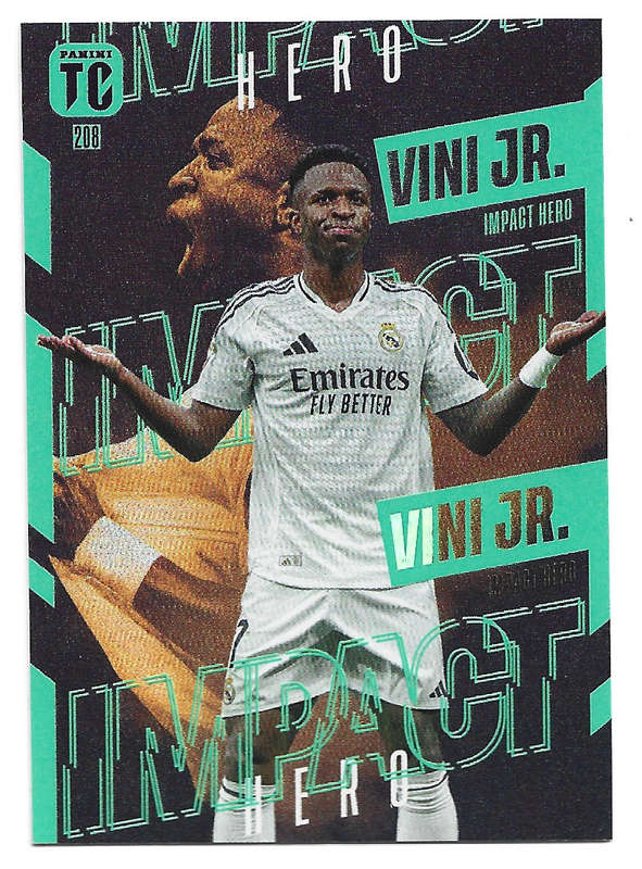 VINI JR - PANINI `TOP CLASS` 2025 COLLECTION - FOIL IMPACT HERO TRADING CARD 208