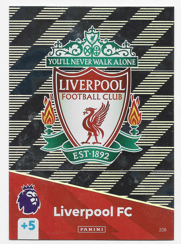 LIVERPOOL FC -  PANINI English Premier League 2024/25 - FOIL "CLUB LOGO" TRADING CARD 208