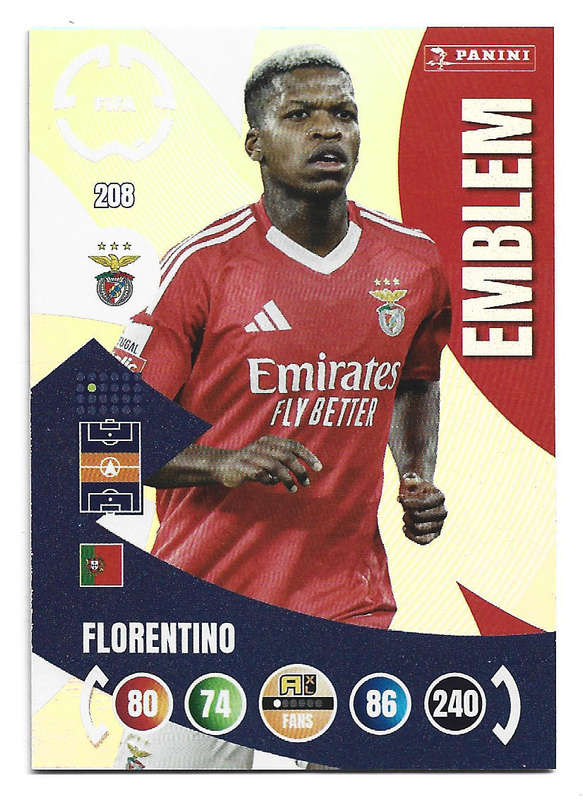 FLORENTINO - PANINI CLUB WORLD CUP 2025 - FOIL EMBLEM TRADING CARD 208