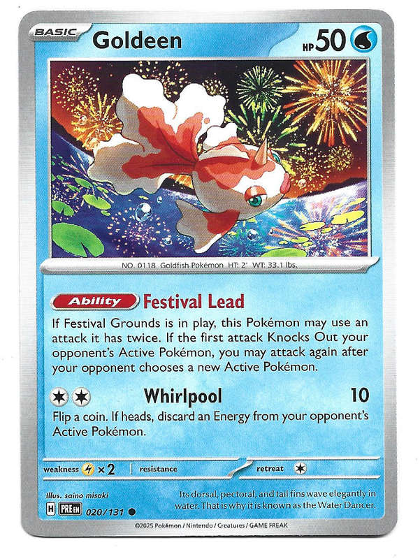GOLDEEN - COMMON  20/131 POKEMON TCG PRISMATIC EVOLUTIONS  TRADING CARD