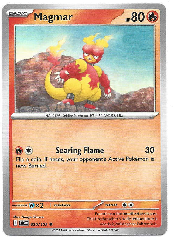 MAGMAR - COMMON  20/159 POKEMON TCG JOURNEY TOGETHER TRADING CARD