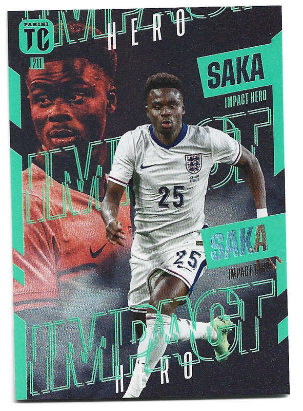 BUKAYO SAKA - PANINI `TOP CLASS` 2025 COLLECTION - FOIL IMPACT HERO TRADING CARD 211