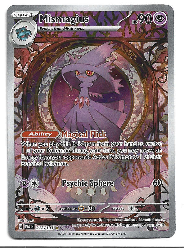 MISMAGIUS -  FULL ART ILUSTRATION HOLO POKEMON TCG  PALDEA EVOLVED TRADING CARD