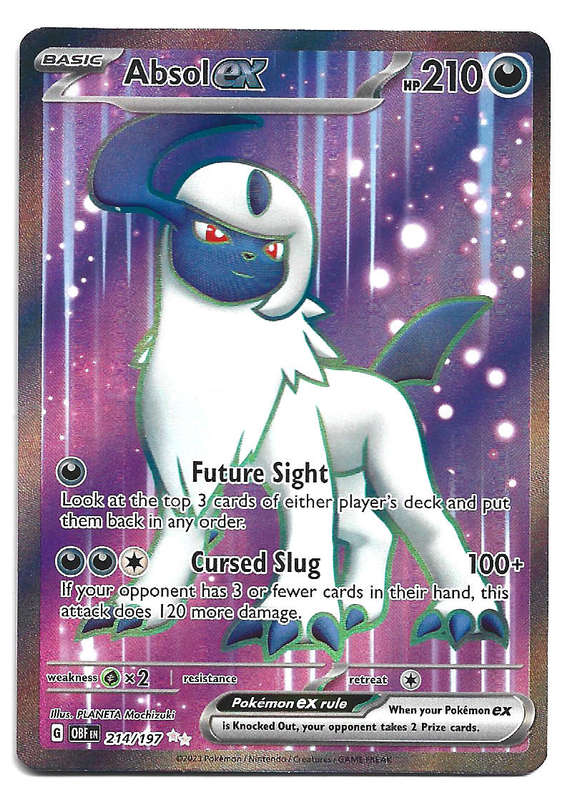 ABSOL EX - FULL ART ILLUSTRATION   214/197  POKEMON TCG OBSIDIAN FLAMES TRADING CARD