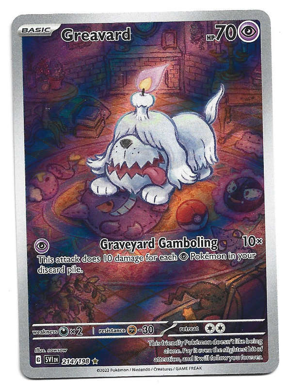 GREAVARD - FULL ART ILLUSTRATION HOLO 214/198 POKEMON TCG SCARLET & VIOLET TRADING CARD