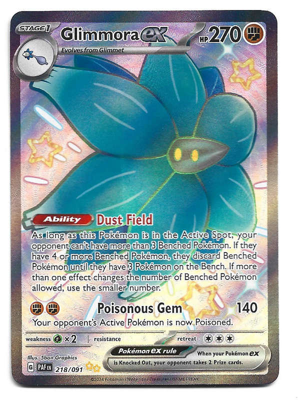 GLIMMORA EX -  FULL ART ILLUSTRATION 2181/91 POKEMON TCG PALDEAN FATES  TRADING CARD
