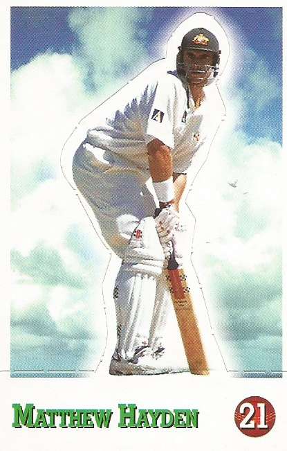 MATHEW HAYDEN - SELECT CRICKET 1997/98 STICKER COLLECTION - RARE "POP-UP" TRADING CARD 21