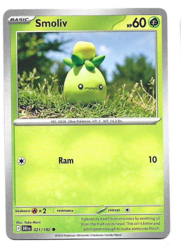 SMOLIV - COMMON  21/182  POKEMON TCG DESTINED RIVALS TRADING CARD