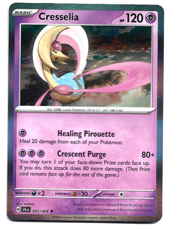 POKEMON CARD - CRESSELIA  021/64  Holo Rare Shrouded Fable Trading Card - Mint
