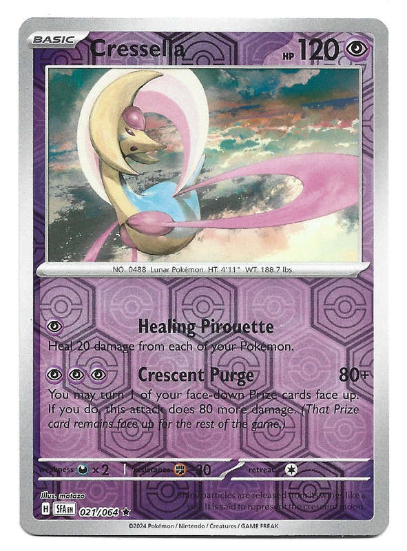 CRESSELIA -   REVERSE HOLO  21/64 POKEMON TCG SHROUDED FABLE TRADING CARD