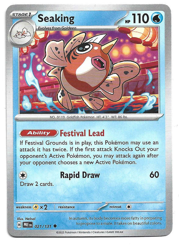 SEAKING - COMMON  21/131 POKEMON TCG PRISMATIC EVOLUTIONS  TRADING CARD