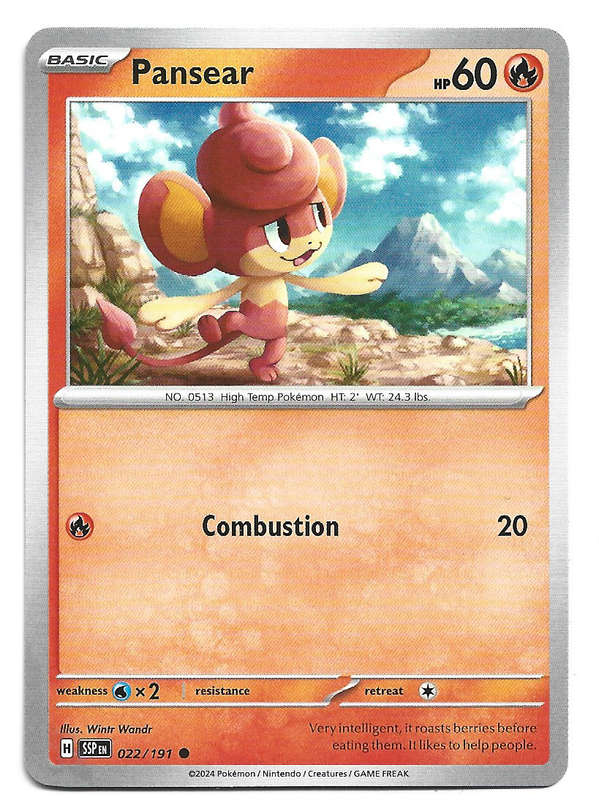PANSEAR  - POKEMON TCG SURGING SPARKS  COMMON  22/191 TRADING CARD
