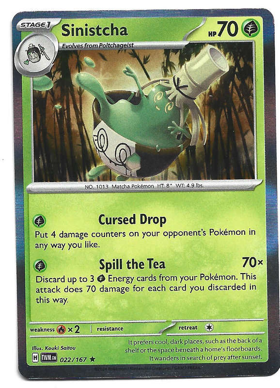 SINISTCHA -  HOLO 22/167 POKEMON TCG TWILIGHT MASQUERADE TRADING CARD