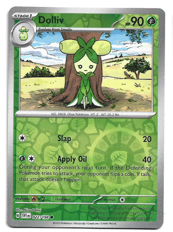 DOLIV - REVERSE HOLO  22/198 POKEMON TCG SCALET & VIOLET TRADING CARD