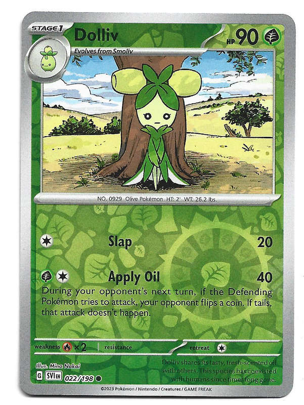 DOLIV - REVERSE HOLO  22/198 POKEMON TCG SCARLET & VIOLET TRADING CARD