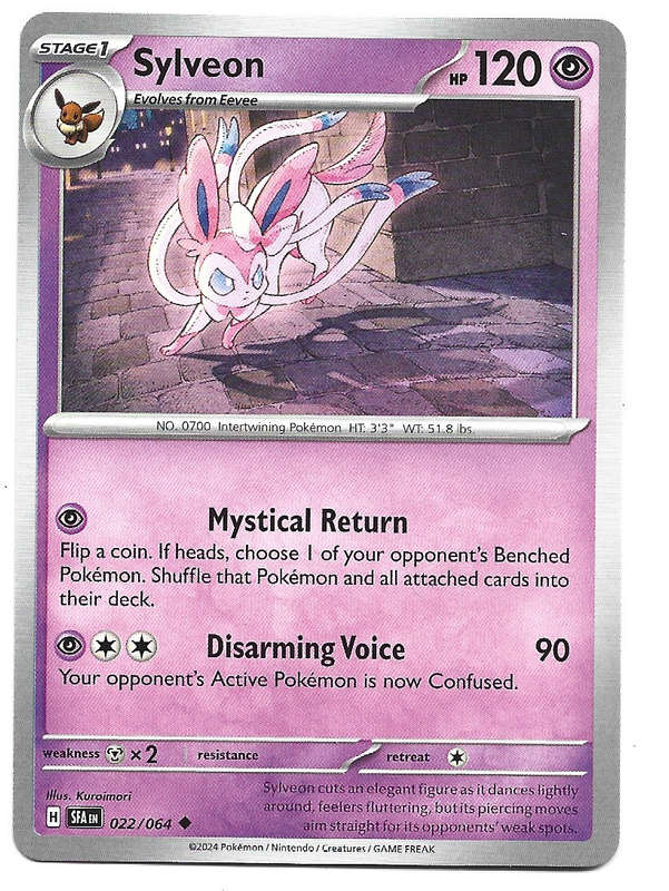 SYLVEON - NON HOLO  22/64 POKEMON TCG SHROUDED FABLE TRADING CARD