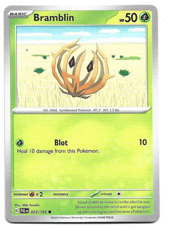 BRAMBLIN - COMMON  23/193 POKEMON TCG PALDEA EVOLVED TRADING CARD