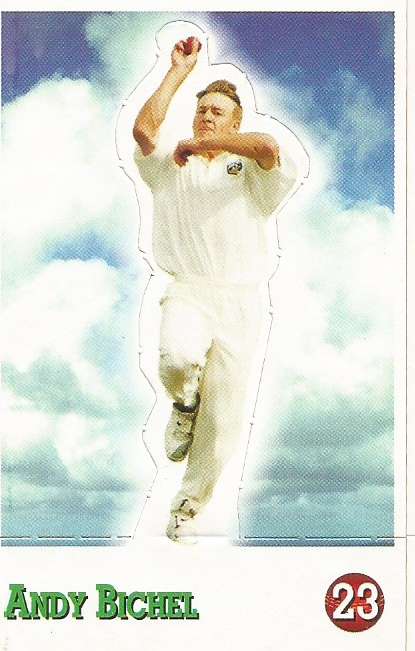 ANDY BICHEL - SELECT CRICKET 1997/98 STICKER COLLECTION - RARE "POP-UP" TRADING CARD 23