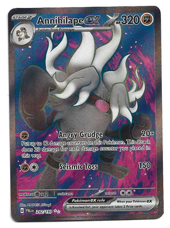 ANNIHILAPE EX -  FULL ART ILUSTRATION HOLO  242/193  POKEMON TCG  PALDEA EVOLVED TRADING CARD