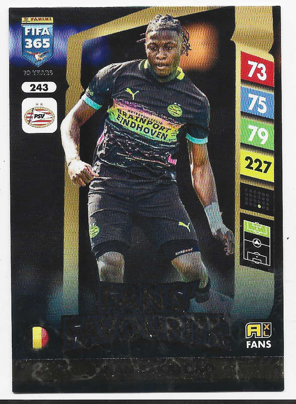 JOHAN BAKAYOKO - PANINI FIFA 365 COLLECTION 2025 - FOIL "FANS FAVOURITE" TRADING CARD 243
