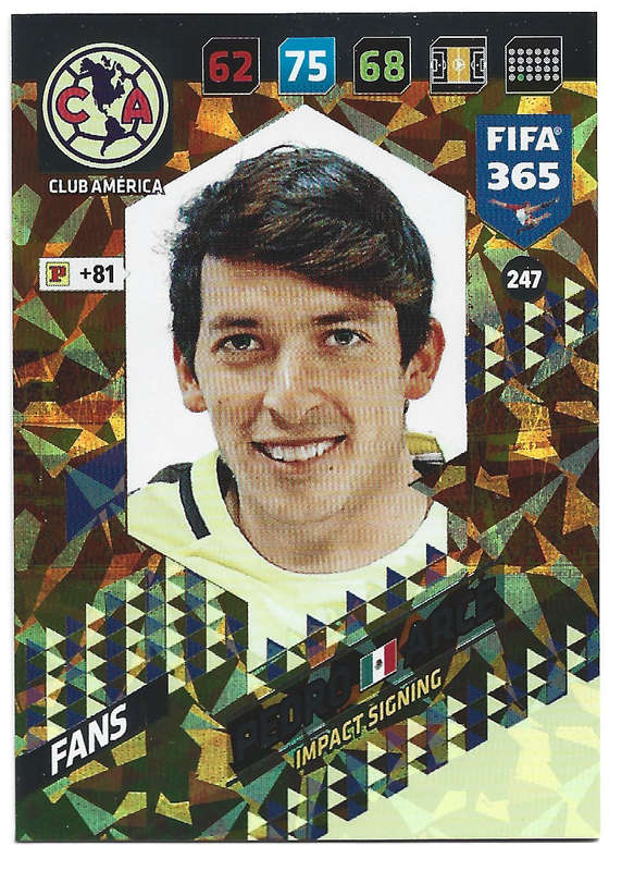 PEDRO ARCE - PANINI FIFA 365 COLLECTION 2018  - FOIL `IMPACT SIGNING` TRADING CARD 247
