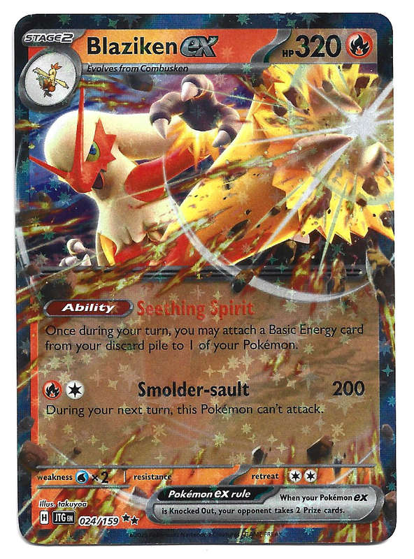 BLAZIKEN EX - D/RARE HOLO  24/159 POKEMON TCG JOURNEY TOGETHER TRADING CARD