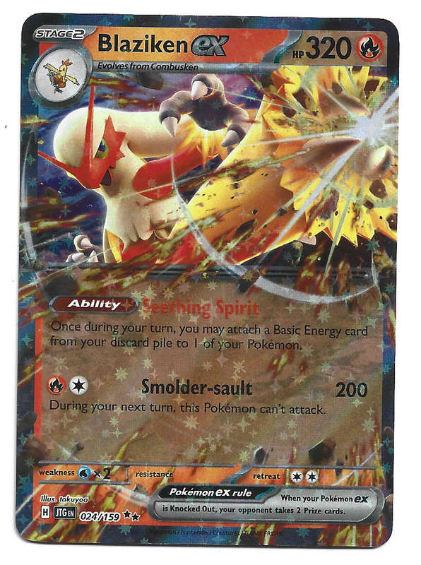 BLAZIKEN EX - HOLO D/RARE  24/159 POKEMON TCG JOURNEY TOGETHER TRADING CARD