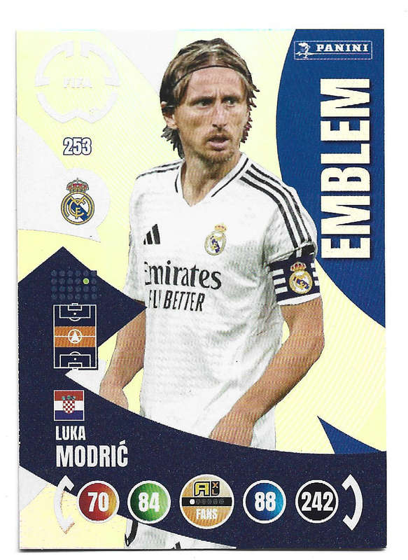 LUKA MODRIC - PANINI CLUB WORLD CUP 2025 - FOIL EMBLEM TRADING CARD 253