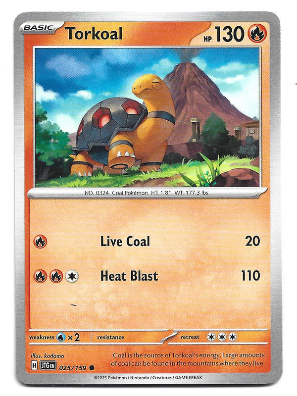 TORKOAL - COMMON  25/159 POKEMON TCG JOURNEY TOGETHER TRADING CARD
