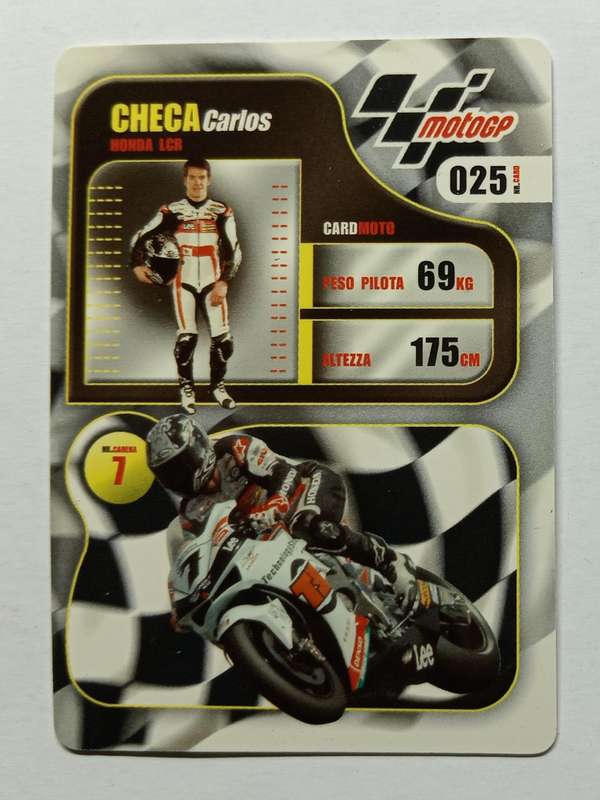 CALOS CHECA - MOTO GP 07 `PREZIOSI COLLECTION`  - RARE FOIL TRADING CARD 025