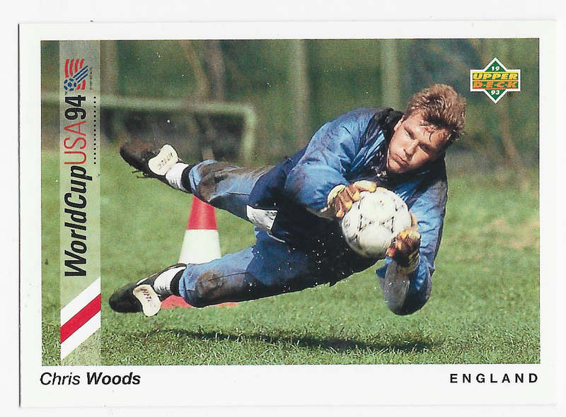CHRIS WOODS (England) - Upper Deck FIFA WORLD CUP 1994 USA PREVIEW   -  TRADING CARD 25