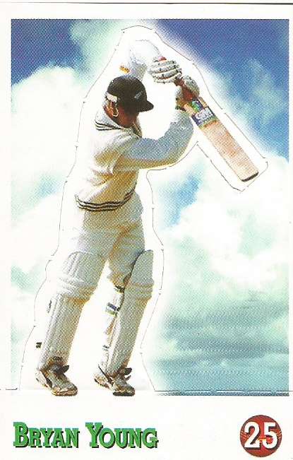BRYAN YOUNG - SELECT CRICKET 1997/98 STICKER COLLECTION - RARE "POP-UP" TRADING CARD 25